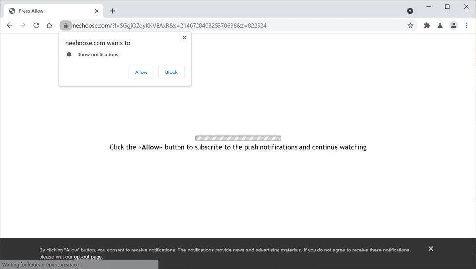 Remove Neehoose.com pop-up ads (Virus Removal Guide) 1 Image: Chrome browser is redirected to Neehoose.com