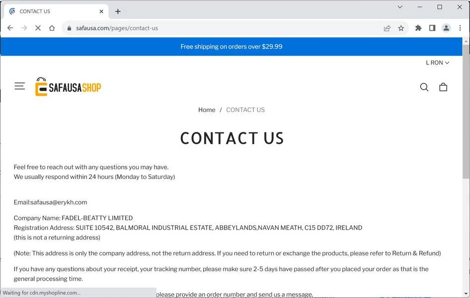 Safausa.com Scam