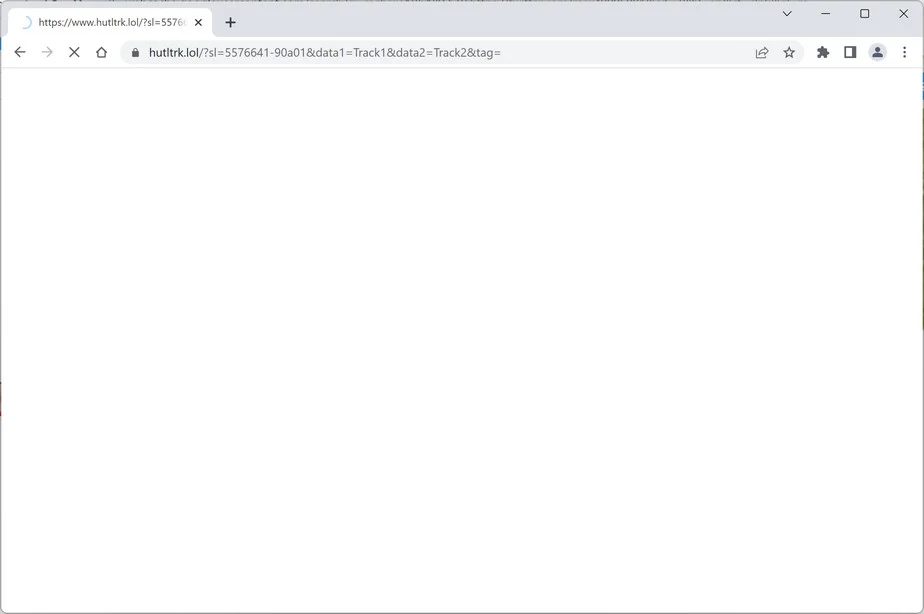 Image: Chrome browser is redirected to Hutltrk.lol