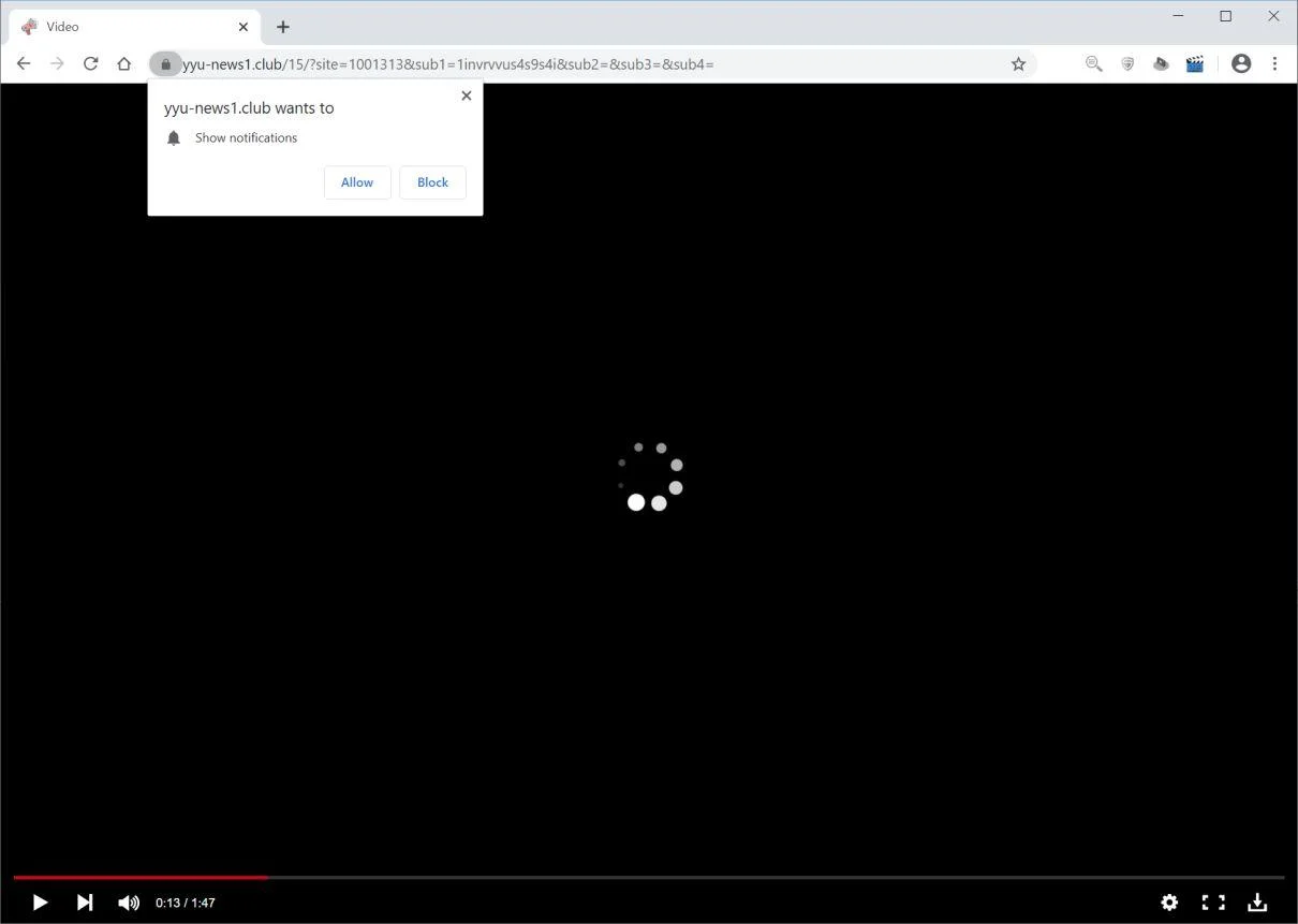 Remove Yyu-news1.club pop-up ads (Virus Removal Guide) 1 Image: Chrome browser is redirected to Yyu-news1.club