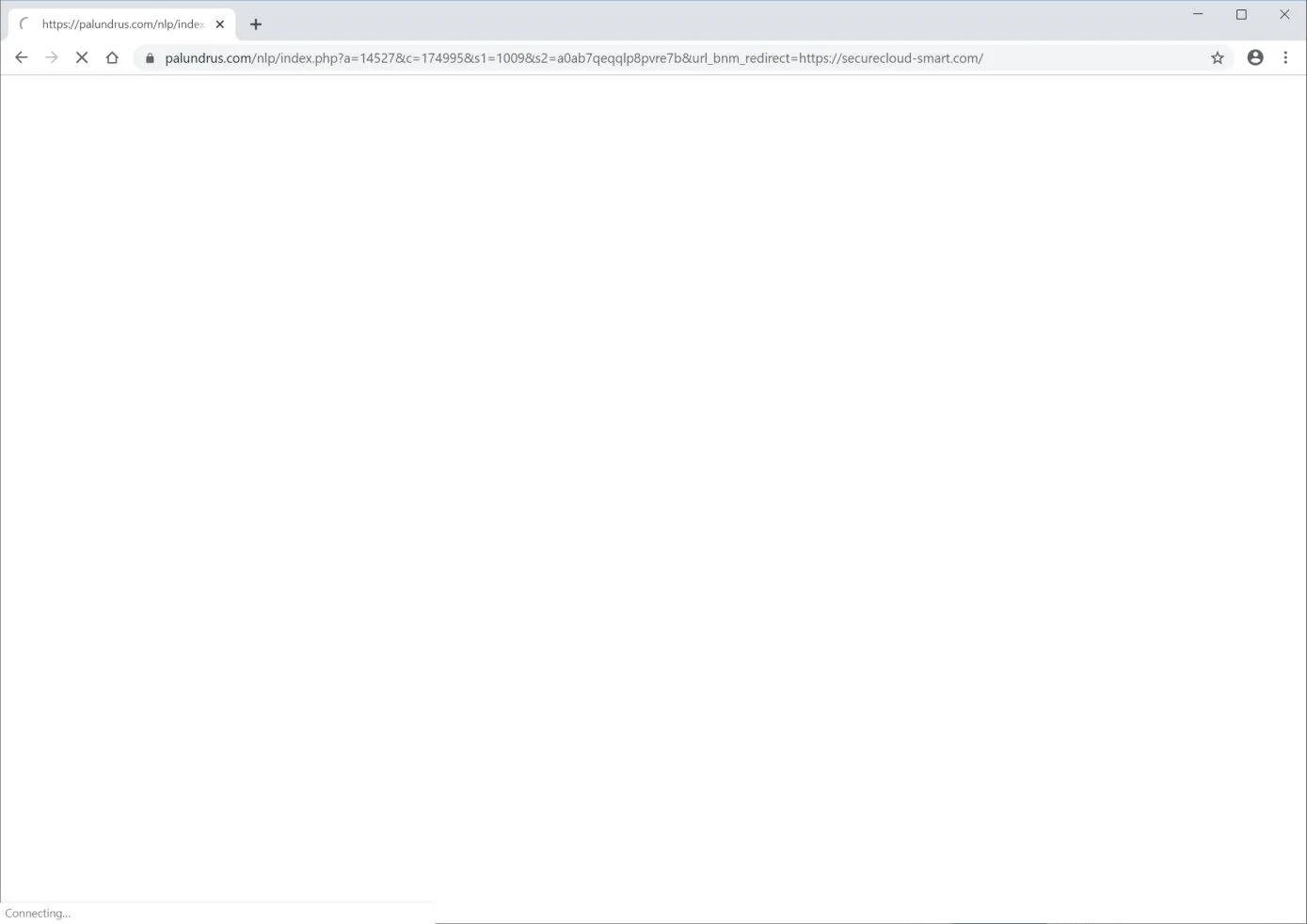 Image: Chrome browser is redirected to Palundrus.com