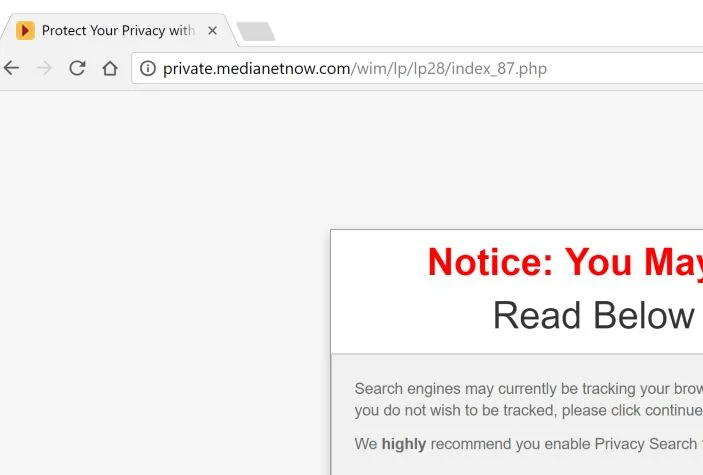 Private.medianetnow.com pop-up virus