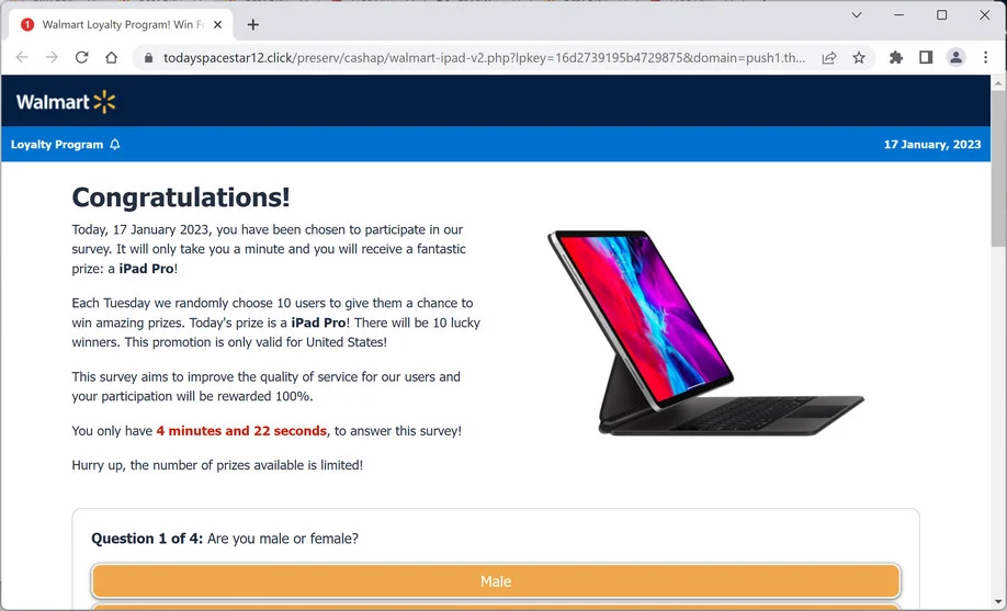 Walmart Loyalty Program! Win Free iPhone, iPad, Gift Card