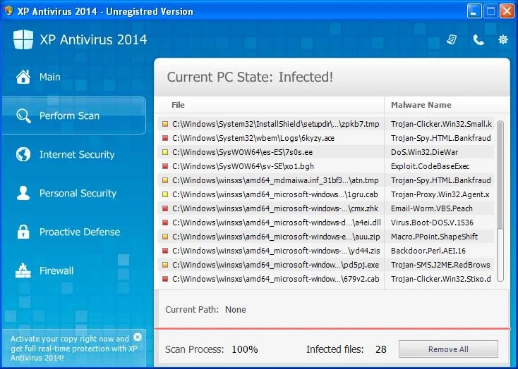 [Image: XP Protection 2014 malware]
