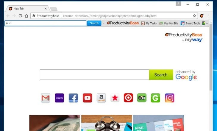 How to remove ProductivityBoss by MyWay (Removal Guide) 1 ProductivityBoss by MyWay redirect