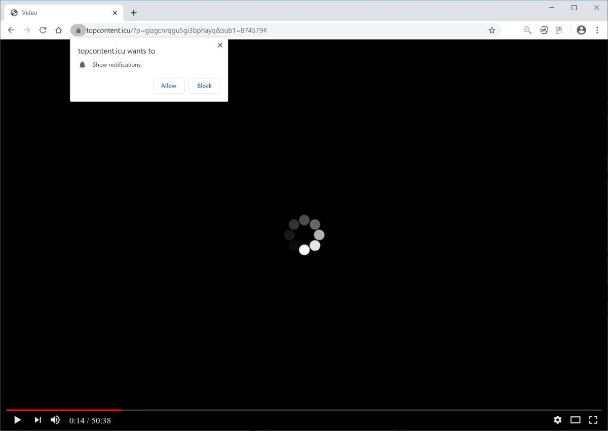 How to remove Topcontent.icu pop-up ads (Virus Removal Guide) 1 Image: Chrome browser is redirected to Topcontent.icu