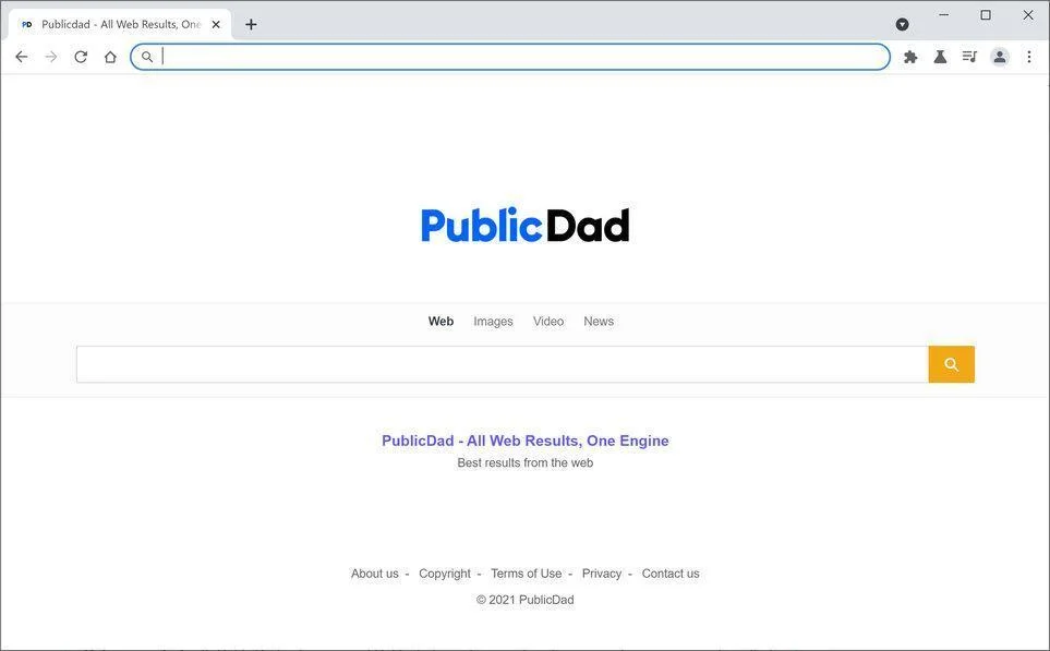 Image: Chrome browser is redirected through PublicDad