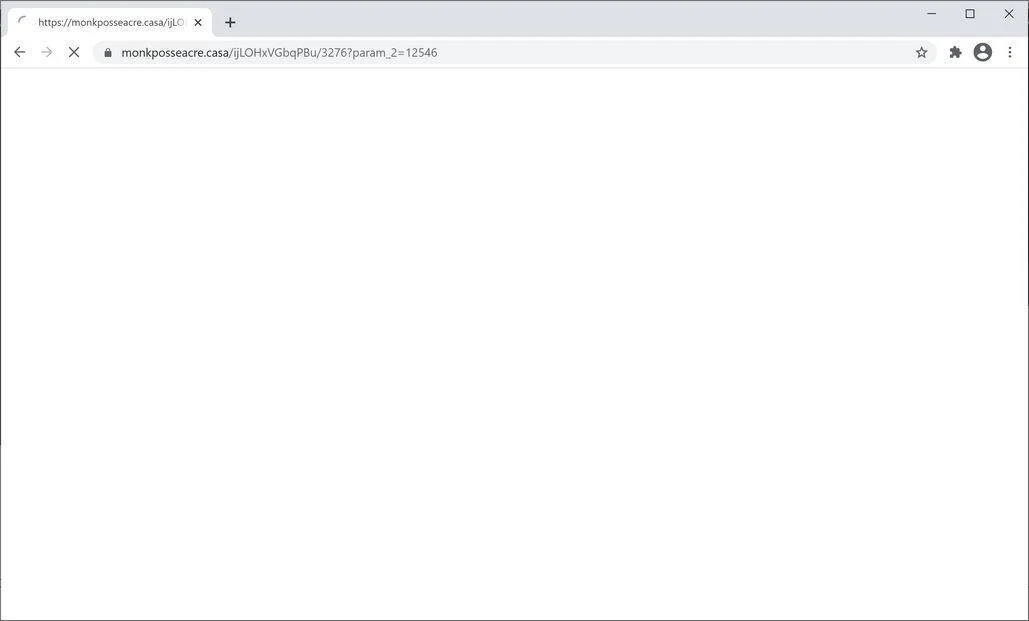 Image: Chrome browser is redirected to Monkposseacre.casa