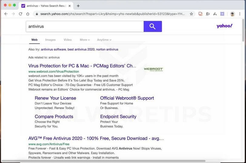 How to remove HDTrack from Mac (Virus Removal Guide) 1 Image: HDTrack browser hijacker redirects browser to search.yahoo.com