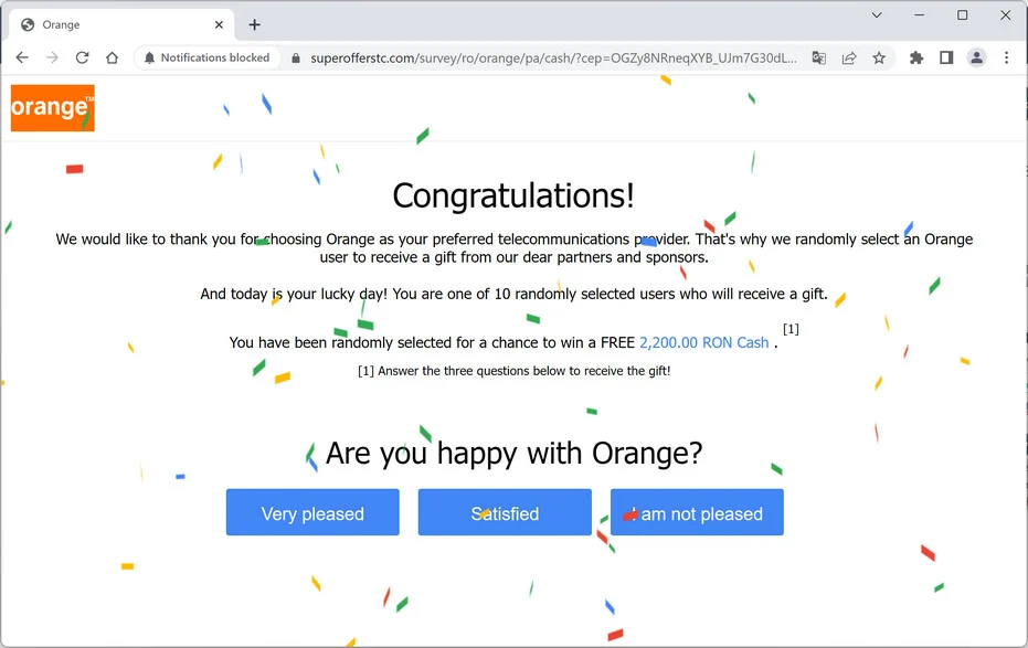 Image: Chrome browser is redirected to Superofferstc.com