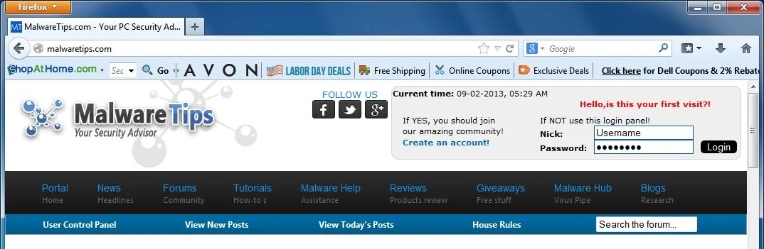 [Image: ShopAtHome.com toolbar virus]