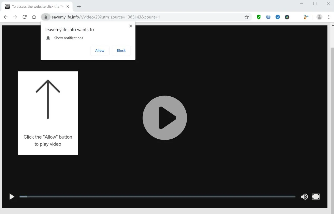 How to remove Leavemylife.info pop-up ads (Virus Removal Guide) 1 Image: Chrome browser is redirected to Leavemylife.info