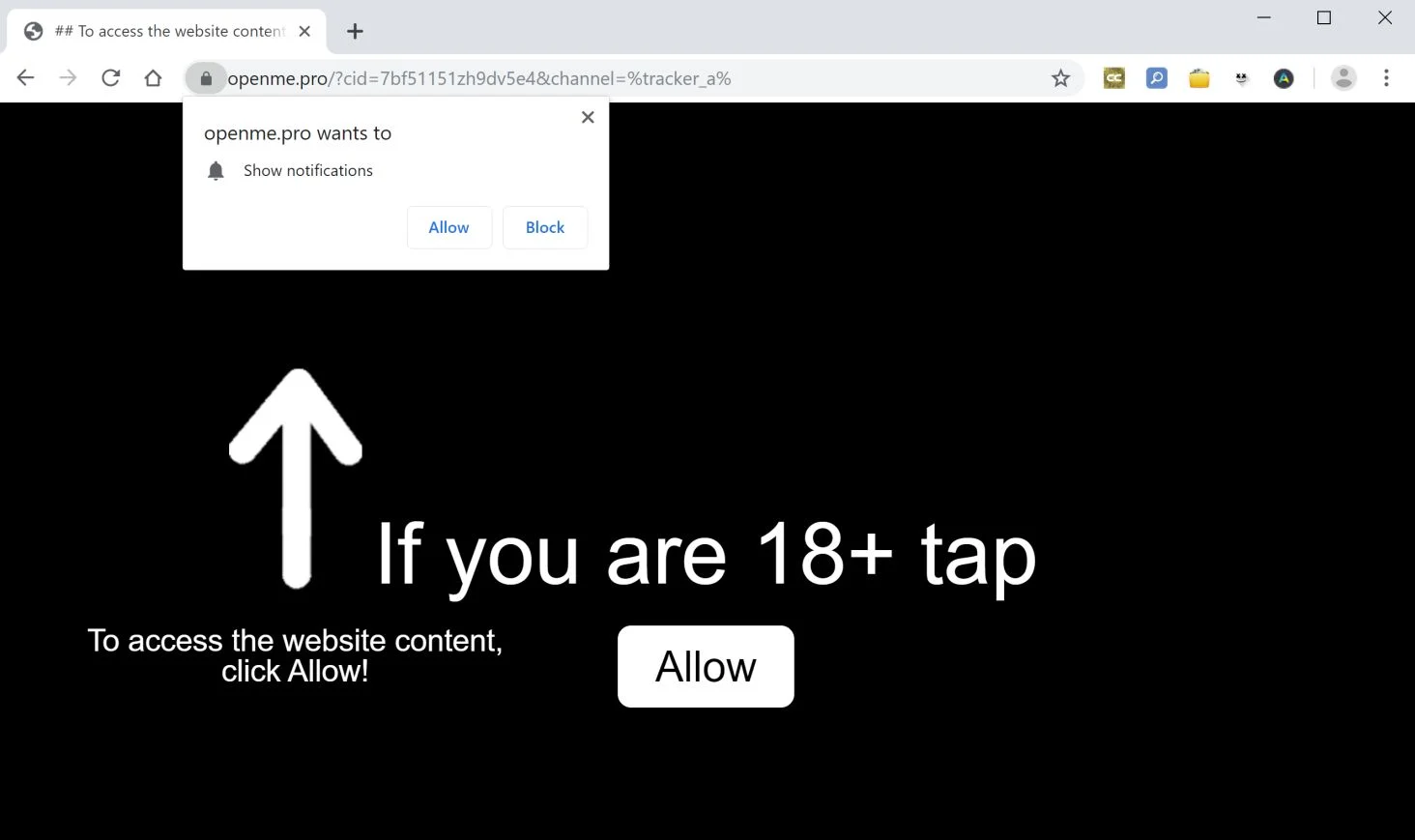 How to remove Openme.pro pop-up ads (Virus Removal Guide) 1 Image: Chrome browser is redirected to Openme.pro