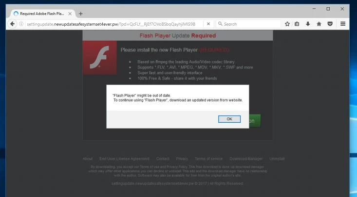Settingupdate.newupdatesafesystemset4ever.pw virus