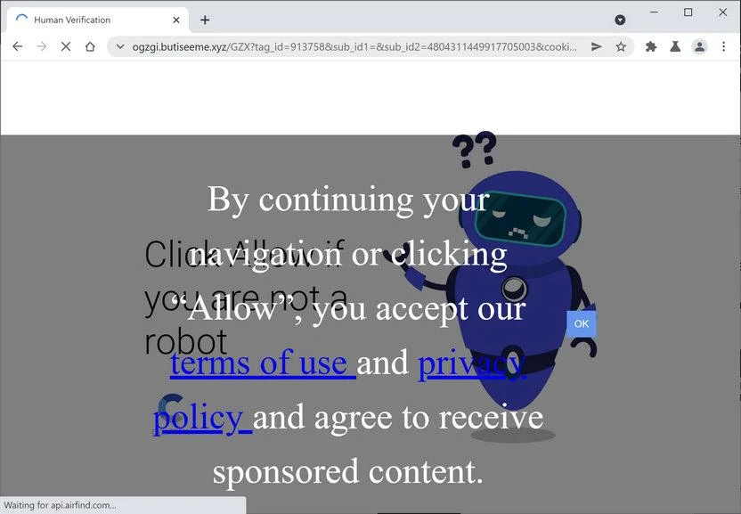 Remove Butiseeme.xyz pop-up ads (Virus Removal Guide) 1 Image: Chrome browser is redirected to Butiseeme.xyz