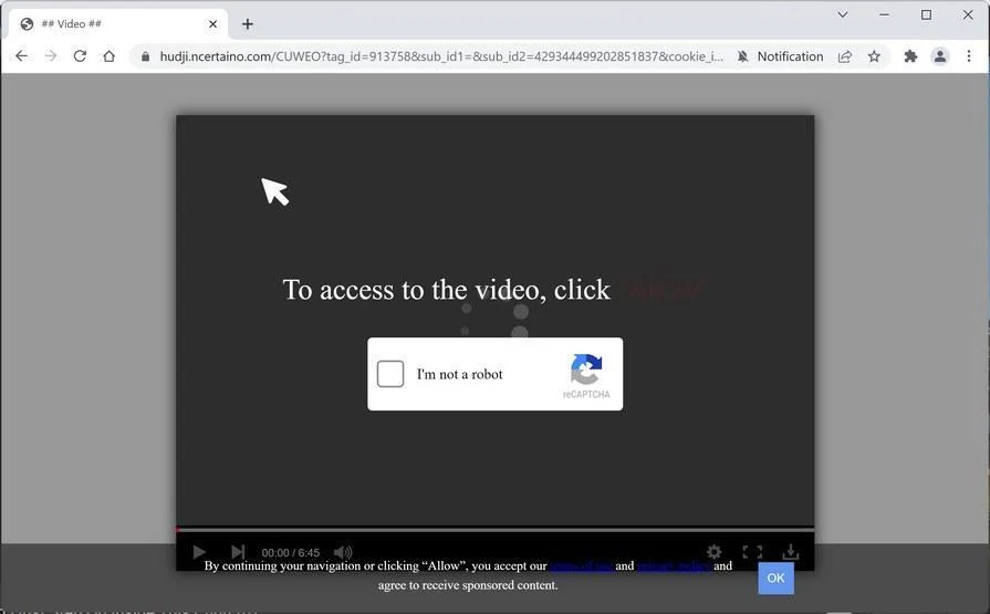 How to Remove Ncertaino.com Pop-up Ads (Virus Removal Guide) 1 Image: Chrome browser is redirected to Ncertaino.com