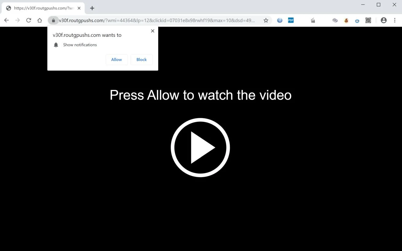 How to remove Routgpushs.com pop-up ads (Virus Removal Guide) 1 Image: Chrome browser is redirected to Routgpushs.com