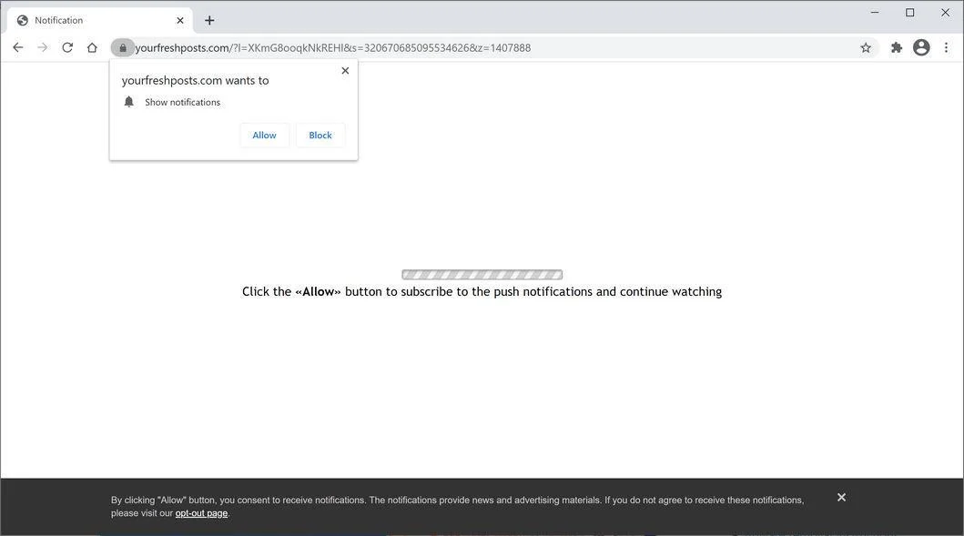 Remove Yourfreshposts.com pop-up ads (Virus Removal Guide) 1 Image: Chrome browser is redirected to Yourfreshposts.com