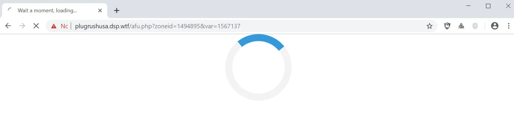 Image: Chrome browser is redirected to the Plugrushusa.dsp.wtf site