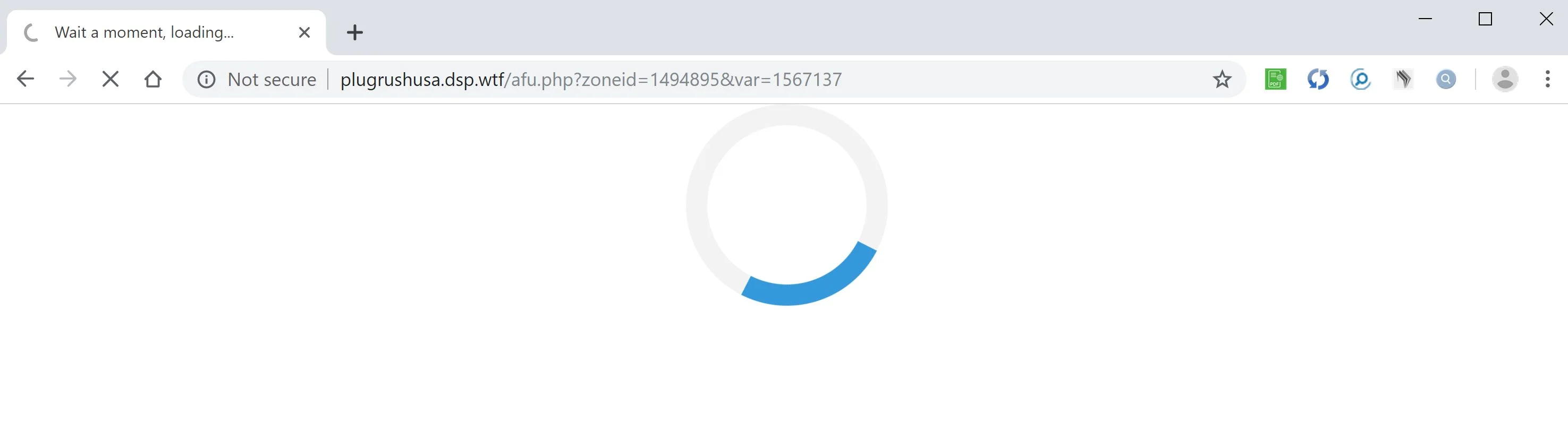 Image: Chrome browser is redirected to Plugrushusa.dsp.wtf