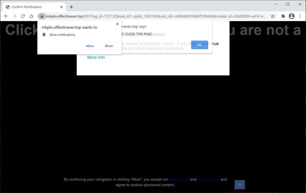 Remove Effectinaver.top pop-up ads (Virus Removal Guide) 1 Image: Chrome browser is redirected to Effectinaver.top
