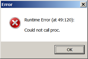 Runtime Error (at 49 120) Could not call proc Malwarebytes Scam