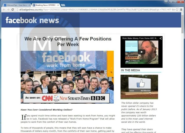 facebook news virus