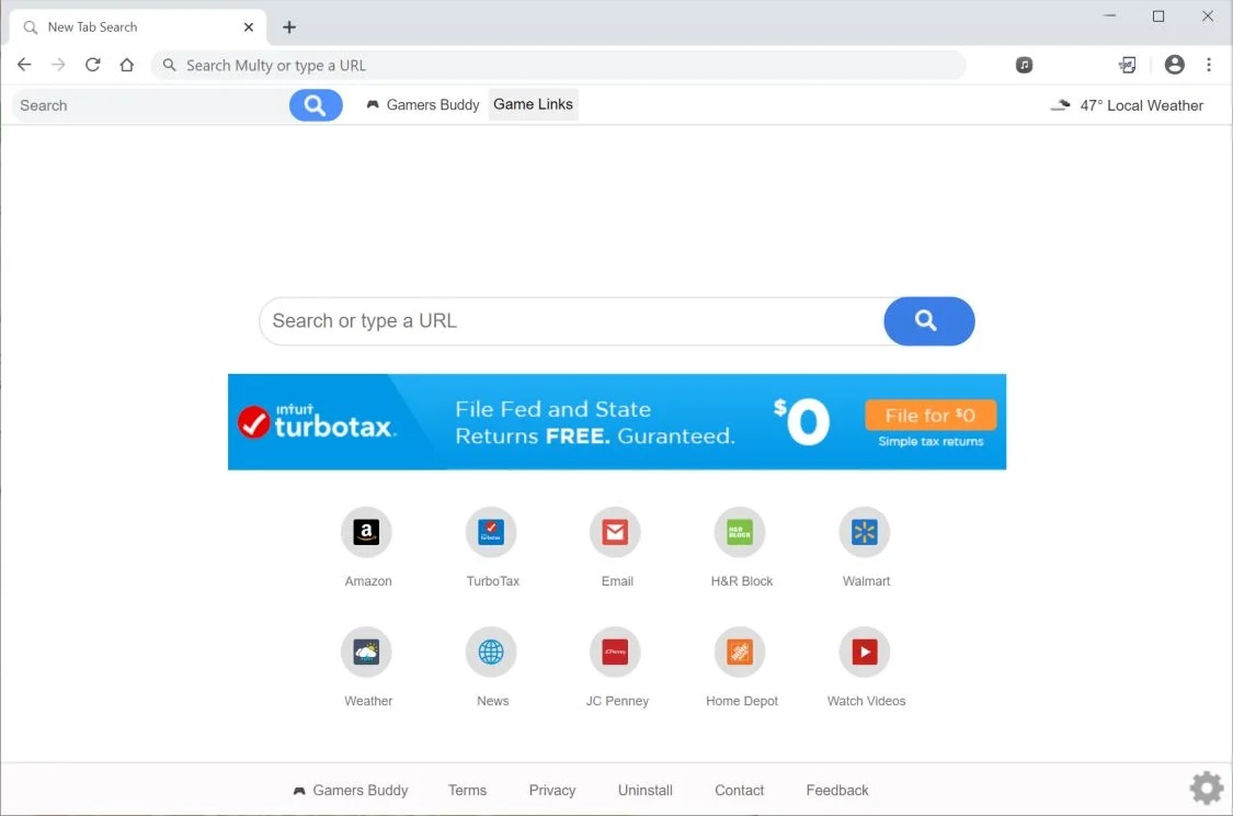 Remove Search.gamersbuddyapptab.com redirect (Virus Removal Guide) 1 Image: Chrome browser is redirected to search.gamersbuddyapptab.com