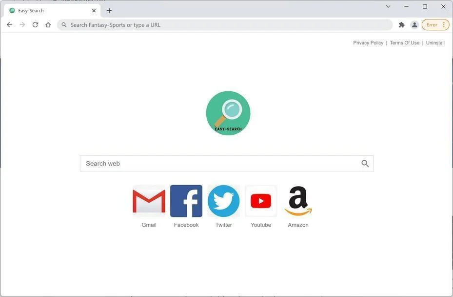 Image: Easysearch.club browser hijacker