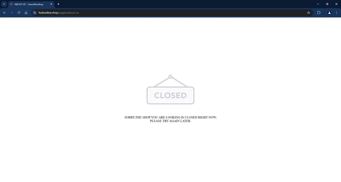 Foxkonline.shop scam