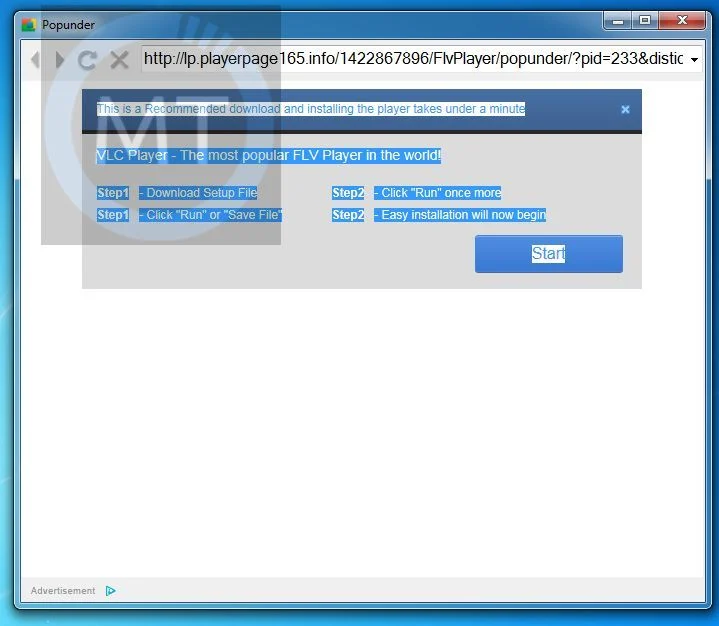 Popunder virus