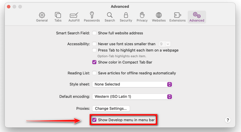 Show Dev Bar