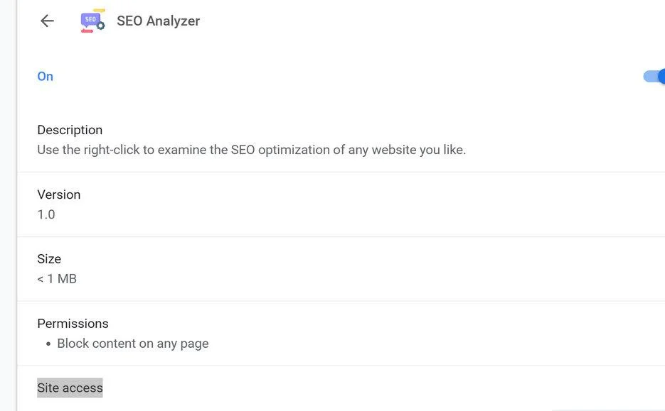 Remove SEO Analyzer browser extension (Removal Guide) 1 Image: SEO Analyzer Chrome extension