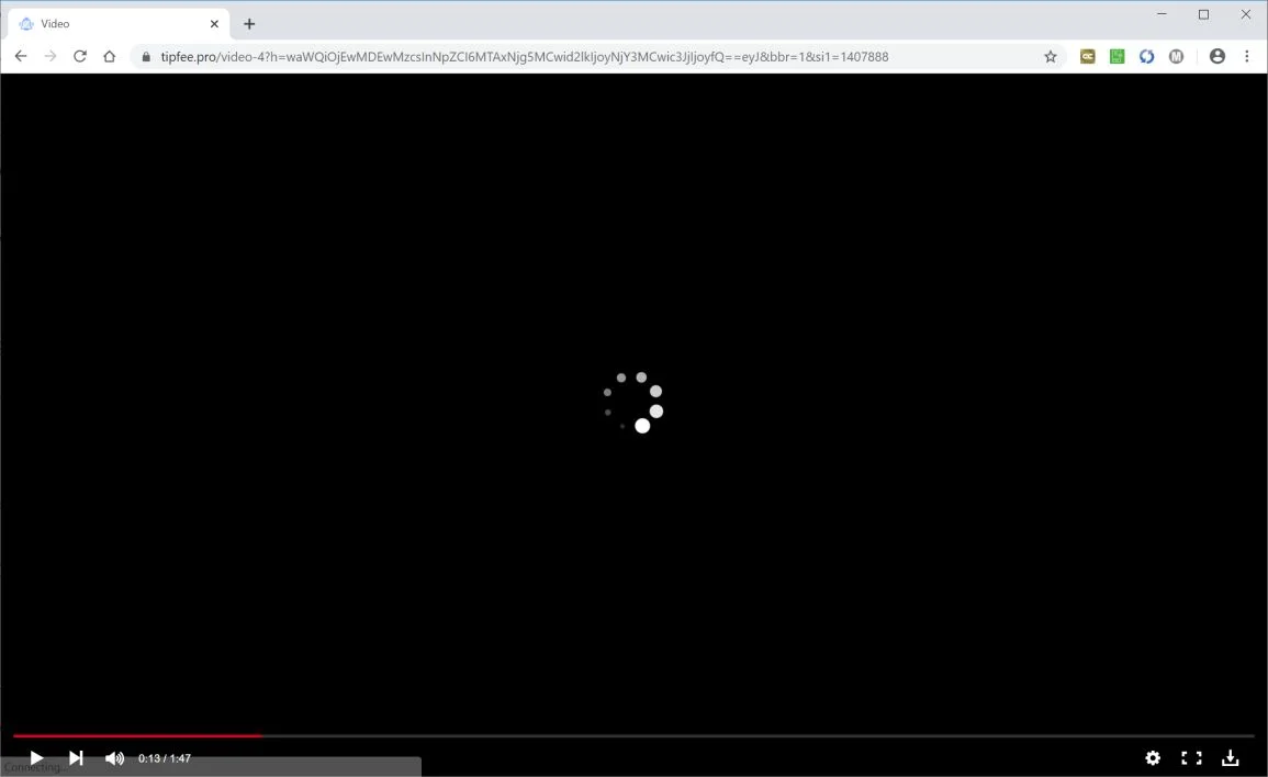 Image: Chrome browser is redirected to Tipfee.pro