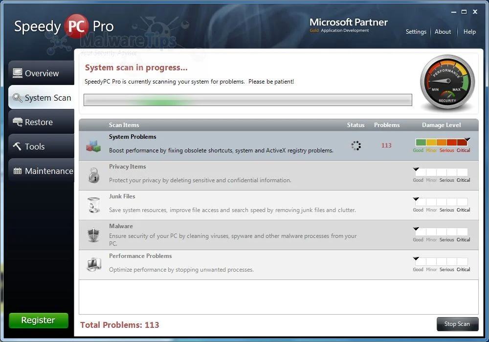 Picture of Speedy PC Pro virus