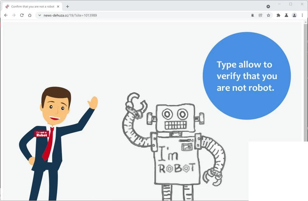 Image: Chrome browser is redirected to News-dehuza.cc