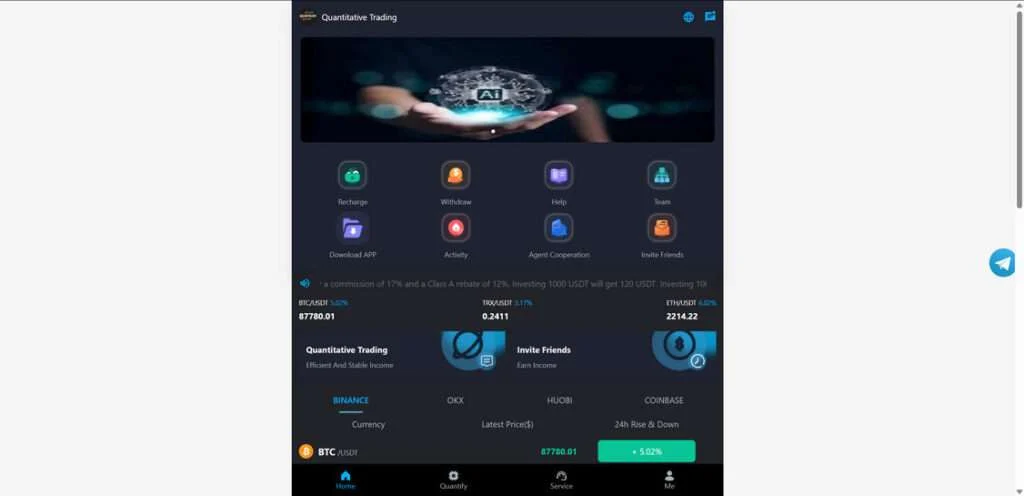 Quantitative Trading USDT Scam - Read Our Findings Here 1 Quantitative Trading USDT Scam