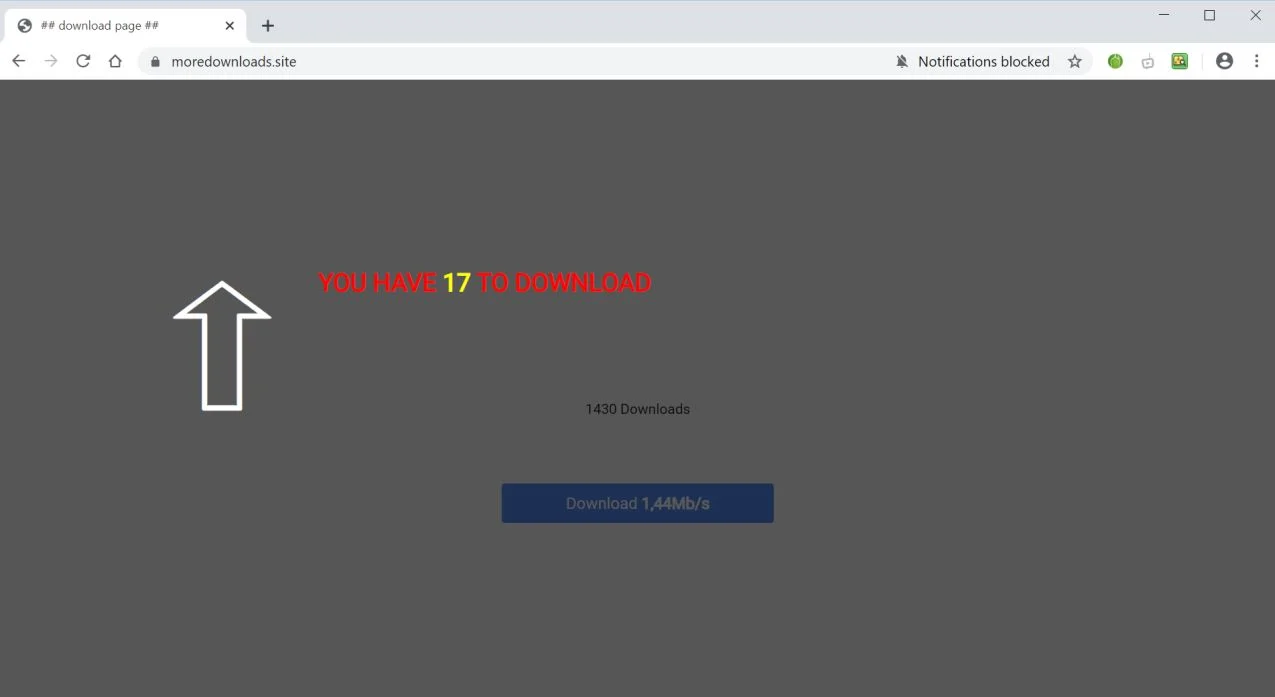 How to remove Moredownloads.site pop-up ads (Virus Removal Guide) 1 Image: Chrome browser is redirected to Moredownloads.site