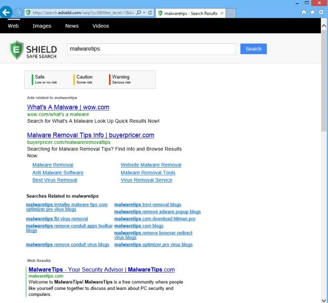 Shield Safe Search virus
