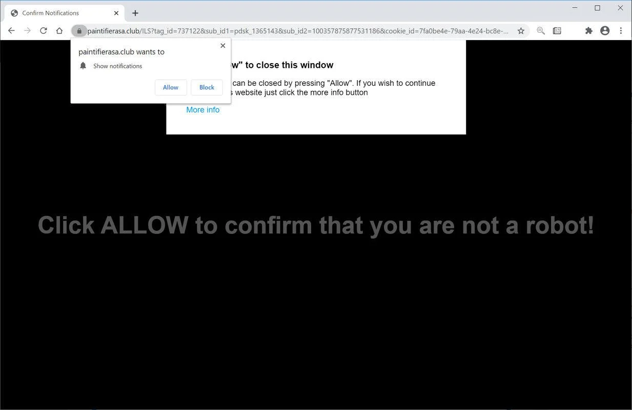 Remove Paintifierasa.club pop-up ads (Virus Removal Guide) 1 Image: Chrome browser is redirected to Paintifierasa.club