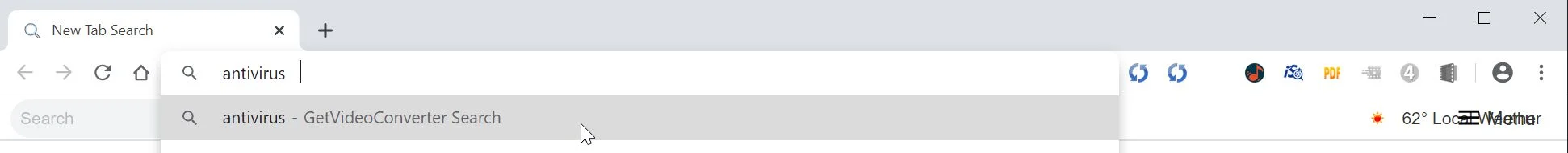 Image: Chrome browser is redirected to Get Video Converter Search
