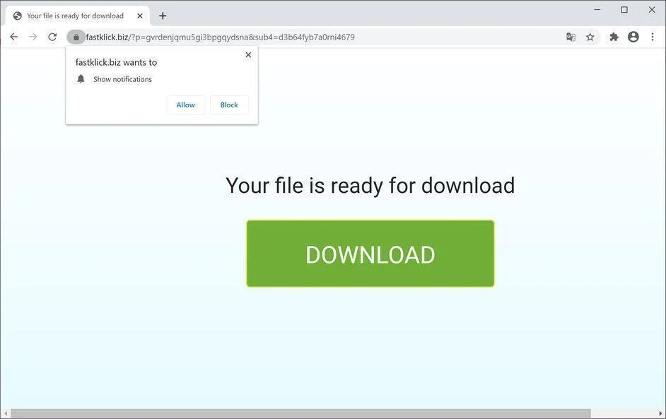 Remove Fastklick.biz pop-up ads (Virus Removal Guide) 1 Image: Chrome browser is redirected to Fastklick.biz