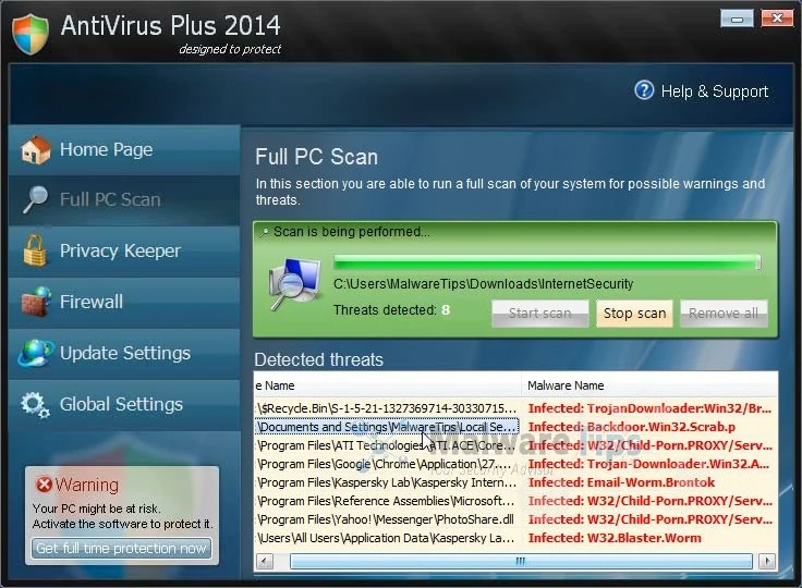 Picture of AntiVirus Plus 2014 virus