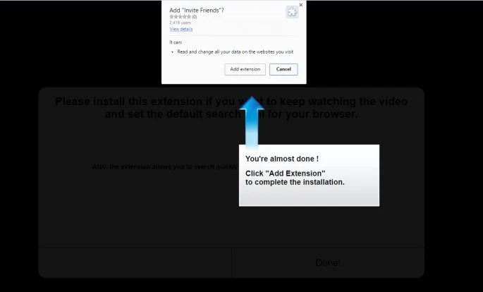 Invite Friends extension by invitefriend.net virus