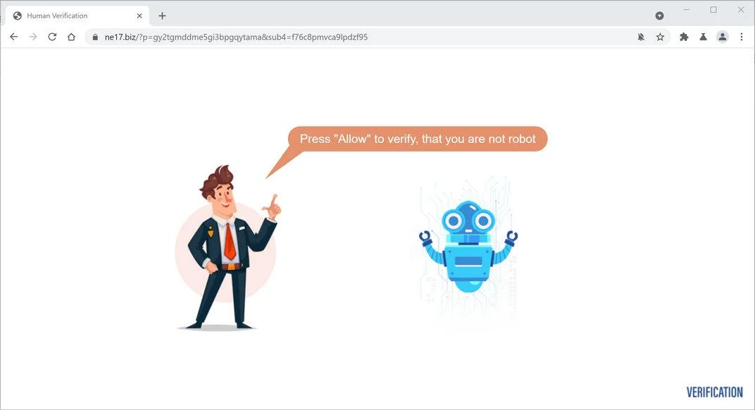 Remove Ne17.biz pop-up ads (Virus Removal Guide) 1 Image: Chrome browser is redirected to Ne17.biz