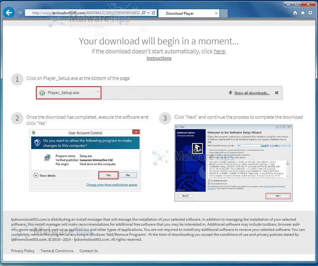 [Image: Lpcloudsvr0100.com pop-up virus]