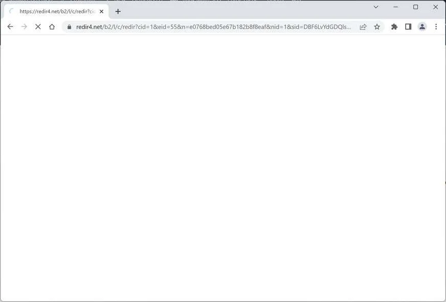 Image: Chrome browser is redirected to the Redir4.net site