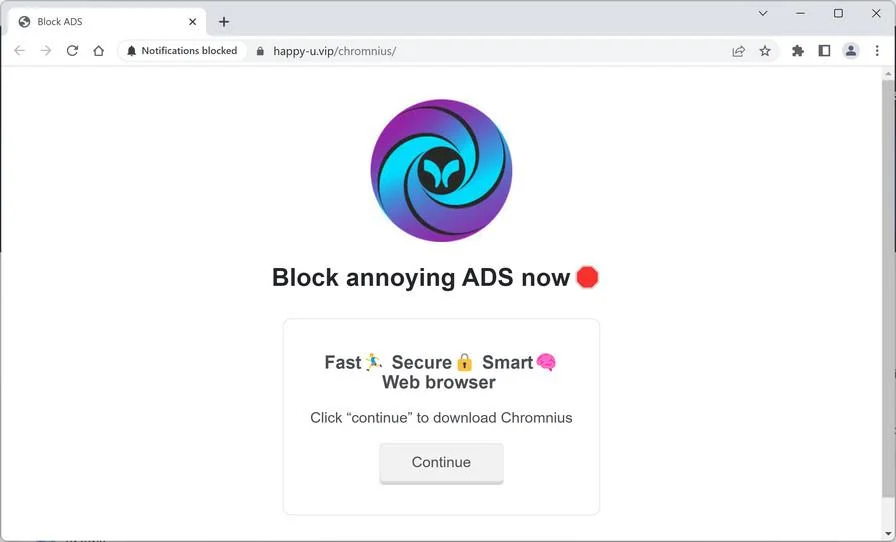 Image: Happy-u.vip browser redirect