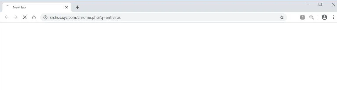 Image: Chrome browser is redirected to Srchus.xyz