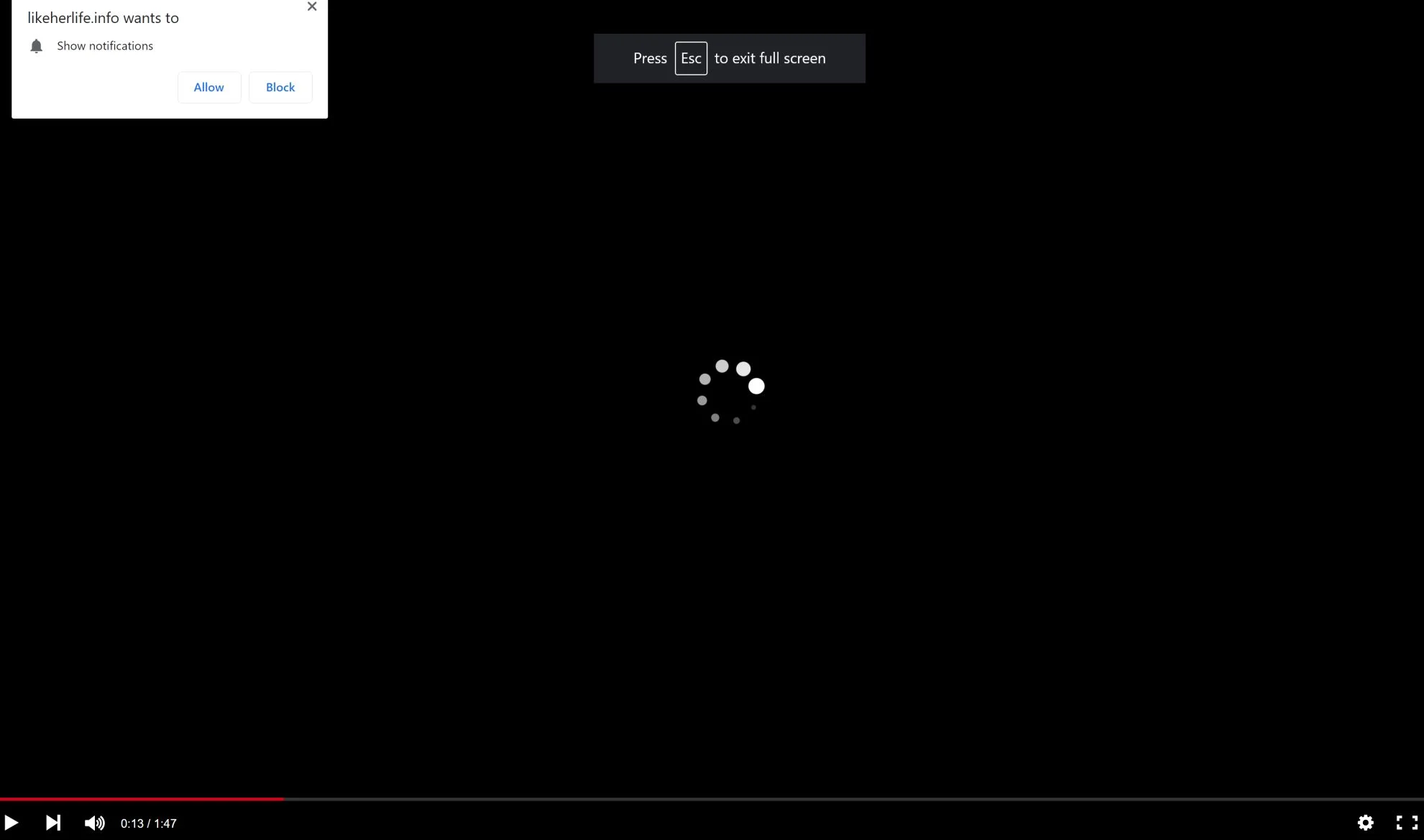 Image: Chrome browser is redirected to Likeherlife.info